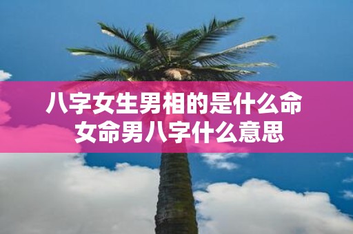 八字女生男相的是什么命 女命男八字什么意思