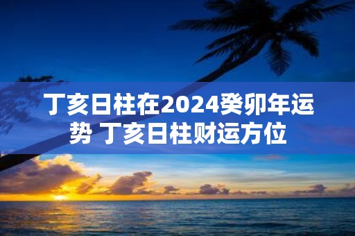 丁亥日柱在2025癸卯年运势 丁亥日柱财运方位
