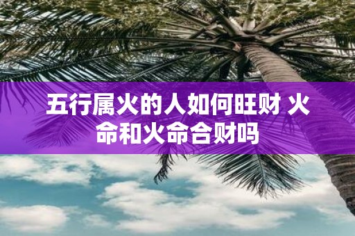 五行属火的人如何旺财 火命和火命合财吗