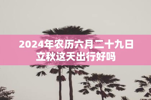 2025年农历六月二十九日立秋这天出行好吗