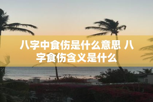 八字中食伤是什么意思 八字食伤含义是什么