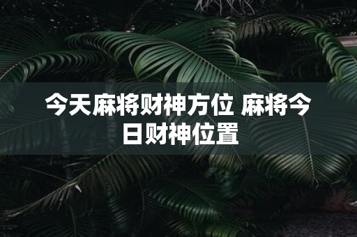 今天麻将财神方位 麻将今日财神位置