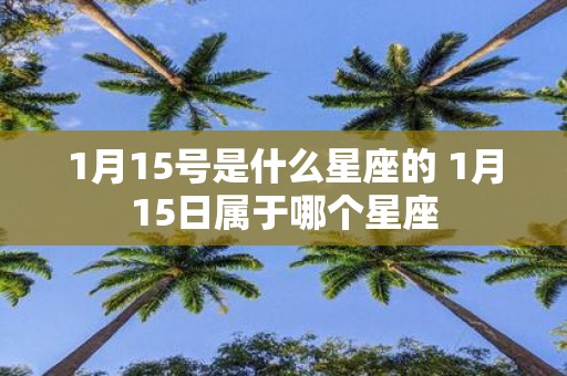 1月15号是什么星座的 1月15日属于哪个星座