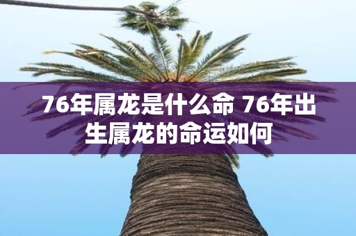 76年属龙是什么命 76年出生属龙的命运如何