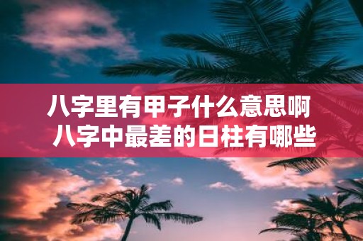 八字里有甲子什么意思啊 八字中最差的日柱有哪些