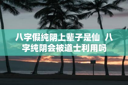 八字假纯阴上辈子是仙 八字纯阴会被道士利用吗