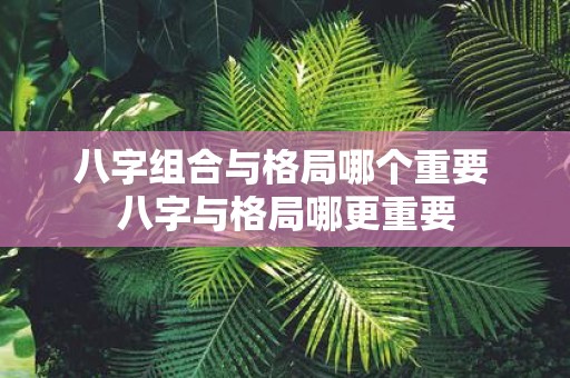 八字组合与格局哪个重要 八字与格局哪更重要
