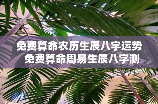 免费算命农历生辰八字运势 免费算命周易生辰八字测阴历转阳历
