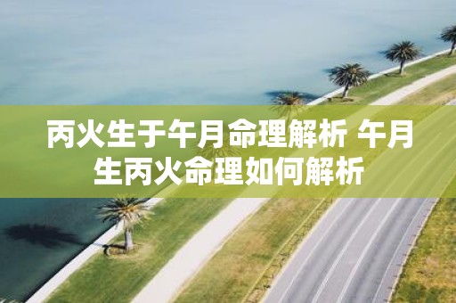 丙火生于午月命理解析 午月生丙火命理如何解析
