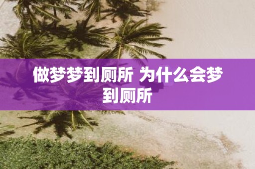 做梦梦到厕所 为什么会梦到厕所