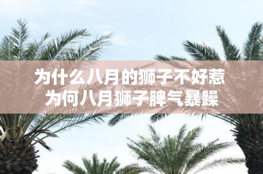 为什么八月的狮子不好惹 为何八月狮子脾气暴躁