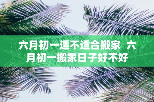 六月初一适不适合搬家 六月初一搬家日子好不好