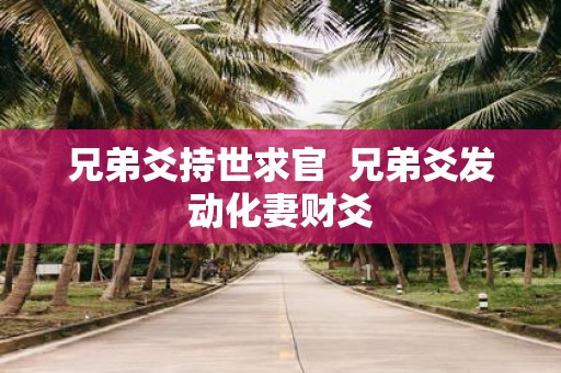 兄弟爻持世求官 兄弟爻发动化妻财爻