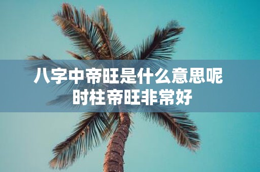 八字中帝旺是什么意思呢 时柱帝旺非常好