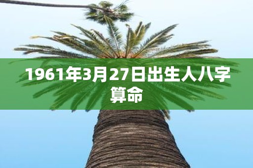 1961年3月27日出生人八字算命
