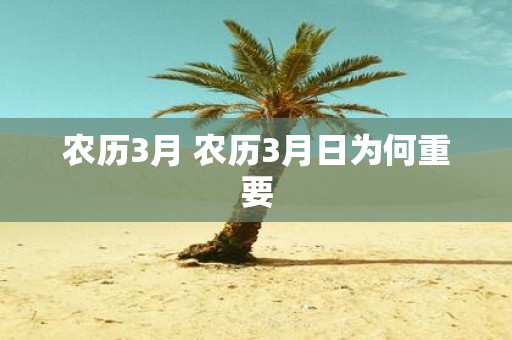 农历3月 农历3月日为何重要