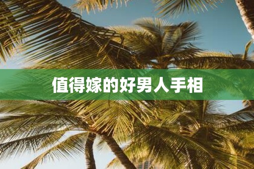 值得嫁的好男人手相