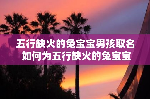 五行缺火的兔宝宝男孩取名 如何为五行缺火的兔宝宝男孩取名