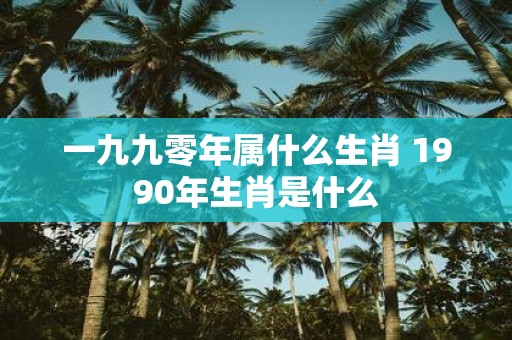 一九九零年属什么生肖 1990年生肖是什么