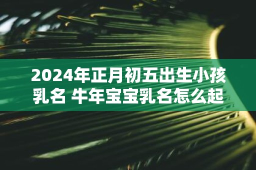 2025年正月初五出生小孩乳名 牛年宝宝乳名怎么起