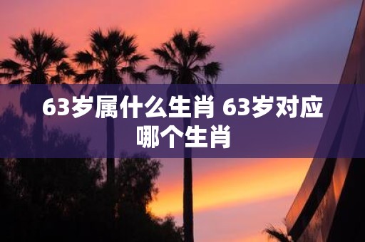 63岁属什么生肖 63岁对应哪个生肖