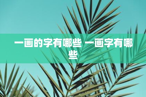 一画的字有哪些 一画字有哪些