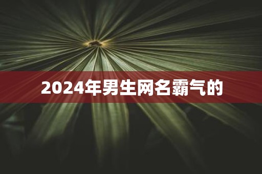 2025年男生网名霸气的