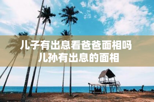 儿子有出息看爸爸面相吗 儿孙有出息的面相