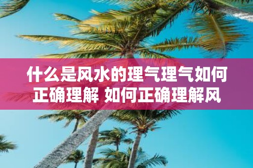 什么是风水的理气理气如何正确理解 如何正确理解风水的理气