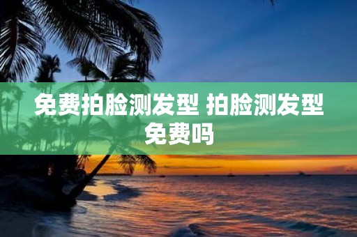 免费拍脸测发型 拍脸测发型免费吗