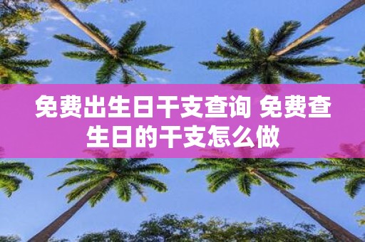 免费出生日干支查询 免费查生日的干支怎么做