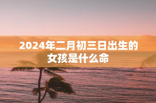 2025年二月初三日出生的女孩是什么命