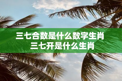 三七合数是什么数字生肖 三七开是什么生肖