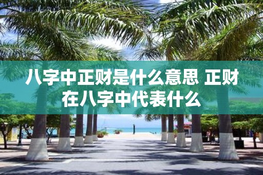 八字中正财是什么意思 正财在八字中代表什么