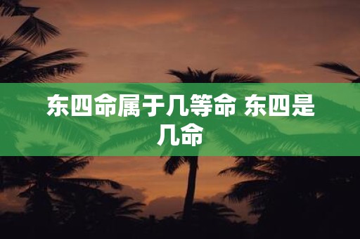 东四命属于几等命 东四是几命