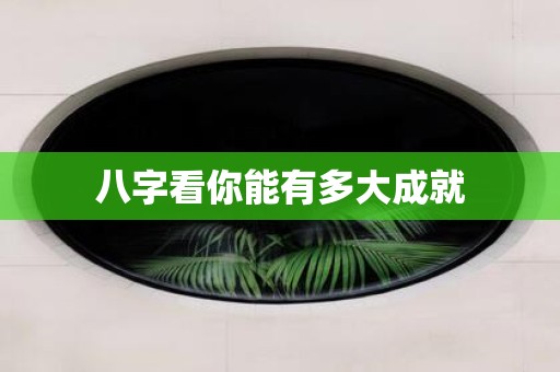 八字看你能有多大成就
