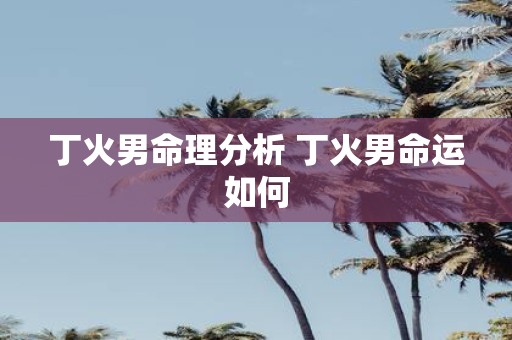 丁火男命理分析 丁火男命运如何