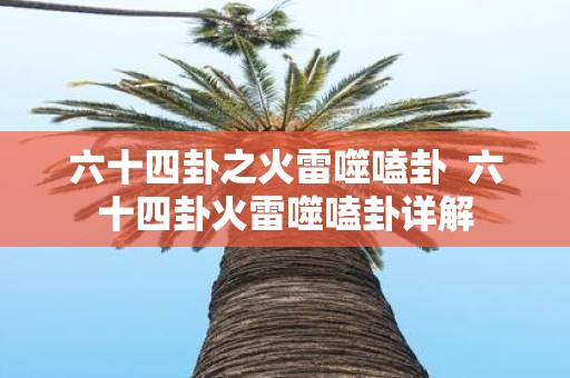 六十四卦之火雷噬嗑卦 六十四卦火雷噬嗑卦详解