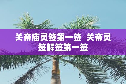 关帝庙灵签第一签 关帝灵签解签第一签