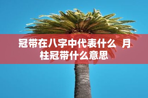 冠带在八字中代表什么 月柱冠带什么意思