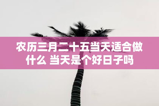 农历三月二十五当天适合做什么 当天是个好日子吗