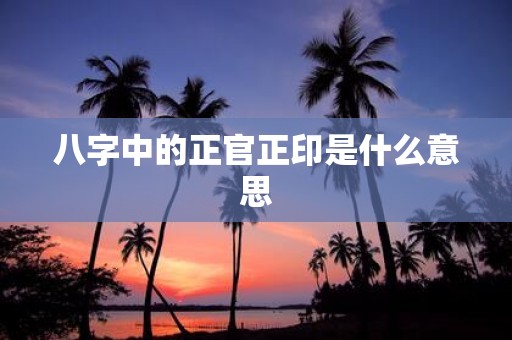 八字中的正官正印是什么意思