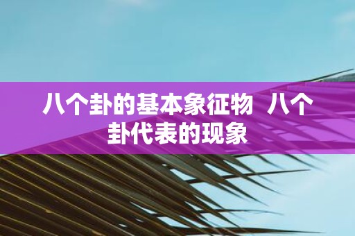 八个卦的基本象征物 八个卦代表的现象