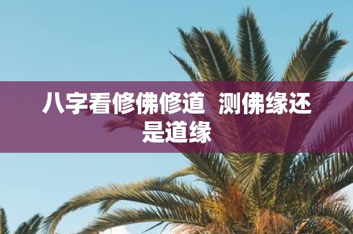 八字看修佛修道 测佛缘还是道缘
