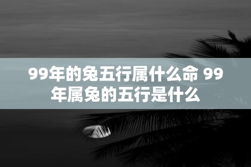 99年的兔五行属什么命 99年属兔的五行是什么
