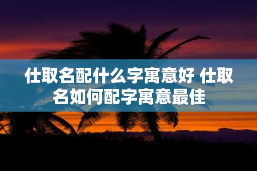仕取名配什么字寓意好 仕取名如何配字寓意最佳