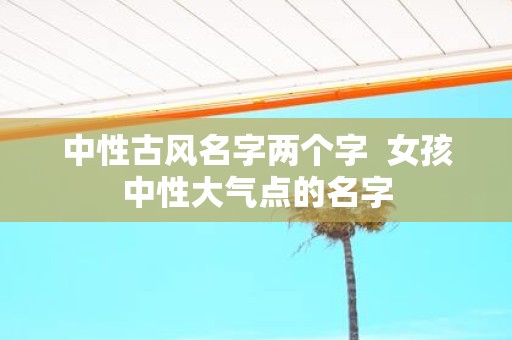 中性古风名字两个字 女孩中性大气点的名字