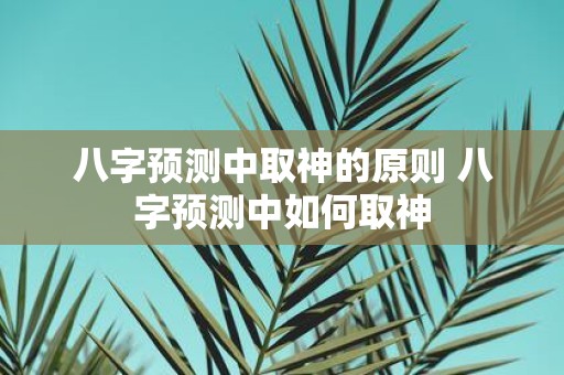 八字预测中取神的原则 八字预测中如何取神