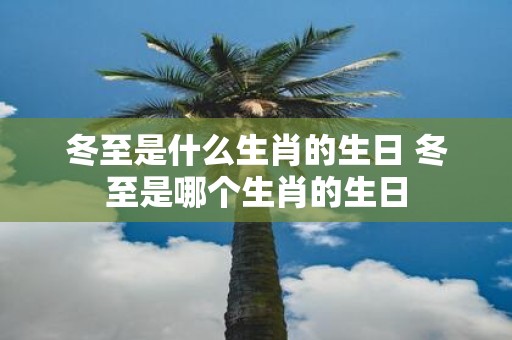 冬至是什么生肖的生日 冬至是哪个生肖的生日