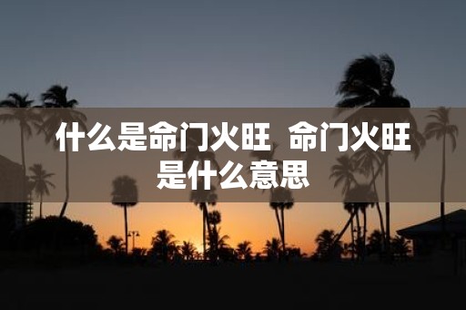 什么是命门火旺 命门火旺是什么意思